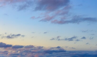 Naklejka na ściany i meble Twilight Sunset Sky Replacement Image with Orange Yellow and Blue Tones