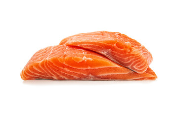 Fresh salmon fish isolated on white background, including clipping path