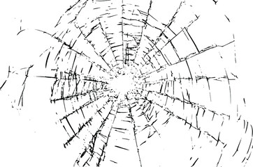 Rustic cracked vector texture with many cracks and scratches. Abstract background. Broken and damaged surface. Aged backdrop. Vector graphic illustration with transparent white. EPS10.