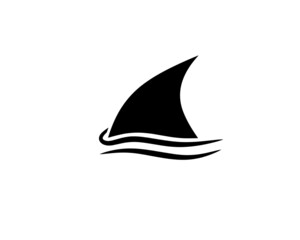 Fototapeta premium silhouette shark fin simple logo