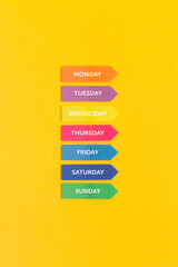 Days of the week sticky notes
