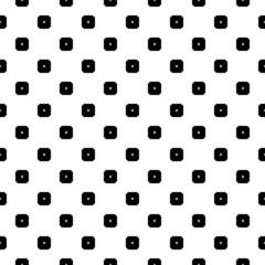 Black figures on white background. Seamless surface pattern design with diamonds, octagons ornament. Checks wallpaper. Ethnic mosaic motif. Digital paper for print, page fill, designing. Vector art.