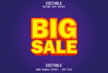 Fototapeta premium big sale text effect editable purple background.
