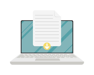 laptop with document