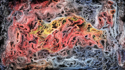 Beautiful abstract lines on a black background. Modern technological background. Futuristic design. 3d rendering image.