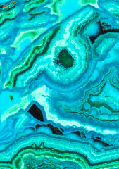 Chrysocolla and Malachite Mineral patterns, close up