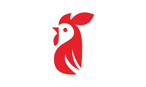 red head chicken vector silhouette