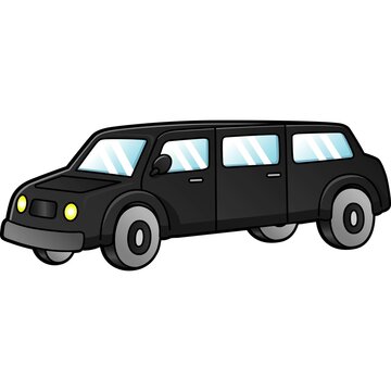 Limo Cartoon Clipart Colored Illustration