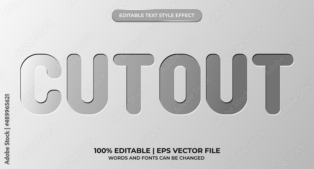 Poster cutout text effect with editable font style