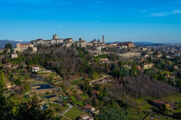 Fototapeta na wymiar Bergamo skyline, ancient part of the