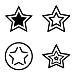 Obraz premium Stars1-2starfall Flat Icon Set Isolated On White Background