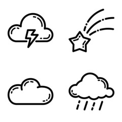 Weather Flat Icon Set Isolated On White Background