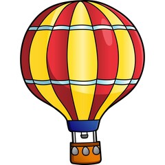 Hot Air Balloon Cartoon Clipart Illustration