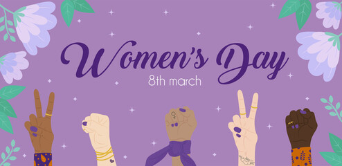 Banner del dia de la mujer, 8 de marzo.
Women's day banner, march 8
