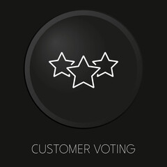 Customer voting minimal vector line icon on 3D button isolated on black background. Premium Vector.