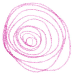 Spot pink on paper circles spiral abstract. textured marker