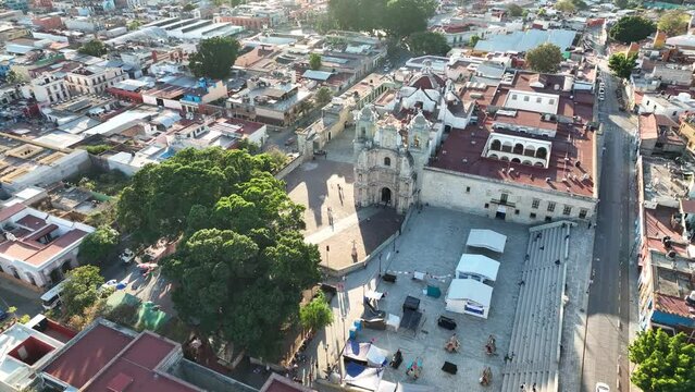 Aerial view of Templo Santo Domingo de Guzman in Oaxaca city, Mexico
