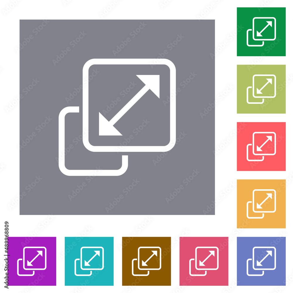 Poster resize element outline square flat icons