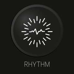 Rhythm minimal vector line icon on 3D button isolated on black background. Premium Vector.