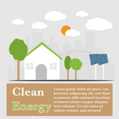 Vector illustration clean energy concept, save environment with clean energy, clean energy infographic