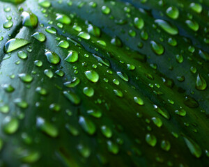 water drops on leaf