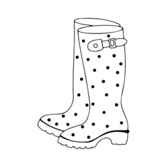 Garden rubber boots doodle icon, garden and vegetable garden icon
