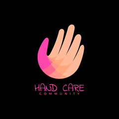 Obraz premium Hand care logo template, social logo and charity icon