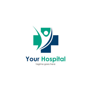 simple hospital logo illustration design, modern medical logo inspiration template vector