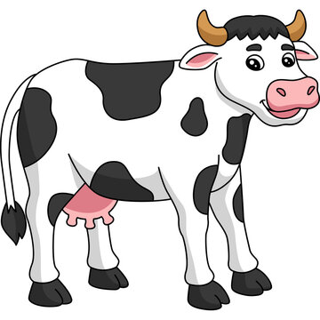 Cow Cartoon Colored Clipart Illustration