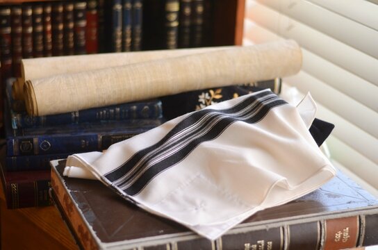 Religious Jewish items and books in a study