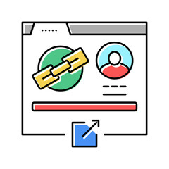 affiliate link color icon vector illustration