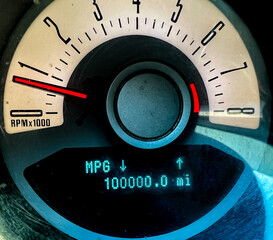 odometer showing 100000 miles