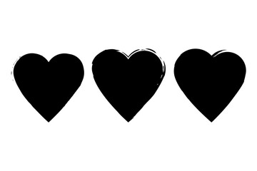 Flat button with black hearts. Love concept.Health care concept. Vector illustration. stock image. E