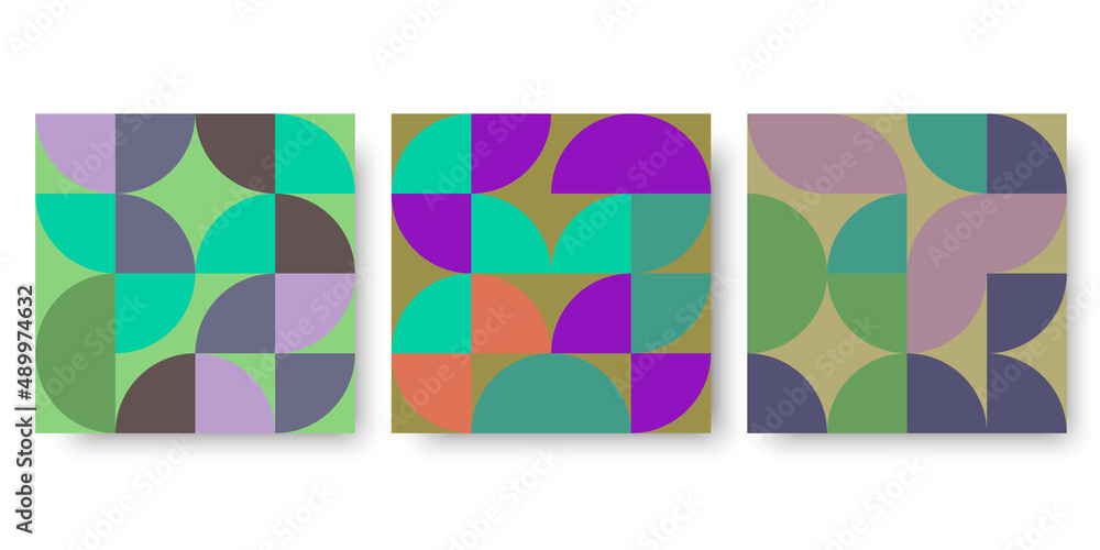 Poster trendy three abstract pattern. modern texture design. watercolor texture template. vector illustrati