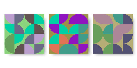 Obraz premium Trendy three abstract pattern. Modern texture design. Watercolor texture template. Vector illustration. stock image.