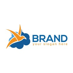 birds and clouds logo vector. Flat design. Vector Illustration on white background	