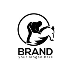horse racing logo vector. Flat design. Vector Illustration on white background	