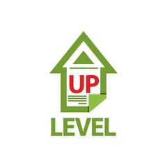 Level up stock icon vector. Abstract house logo. Vector Illustration on white background	