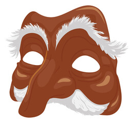 Isolated Pantalone mask with bushy eyebrows and mustache, Vector illustration