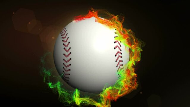 BASEBALL BALL and Particles Ring, Animation, Background, Loop

