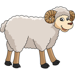 Sheep Cartoon Colored Clipart Illustration