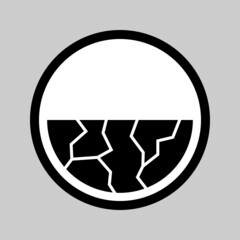 Fault and crack symbol. Geological hazard logo.
