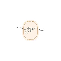 G V GV Initial handwriting logo template vector