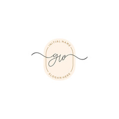 G W GW Initial handwriting logo template vector