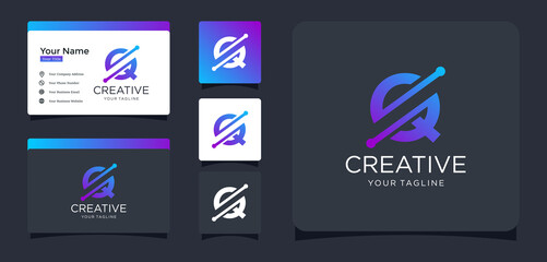 letter Q technology design inspiration