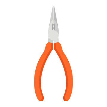 Needle nose pliers cartoon vector illustration isolated object