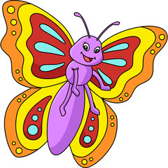Butterfly Cartoon Colored Clipart Illustration
