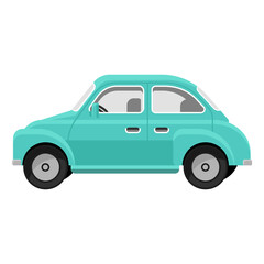 Fototapeta na wymiar blue car cartoon vector illustration isolated object