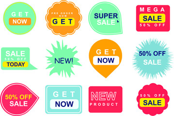 ICON SELL PROMO GET SALE PROMOTION VECTOR TEAMPLATE