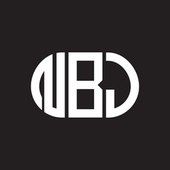 NBJ letter logo design on black background. NBJ creative initials letter logo concept. NBJ letter design.